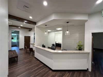 Treatment Coordinator desk at Harrison Family Dentistry office in Chattanooga