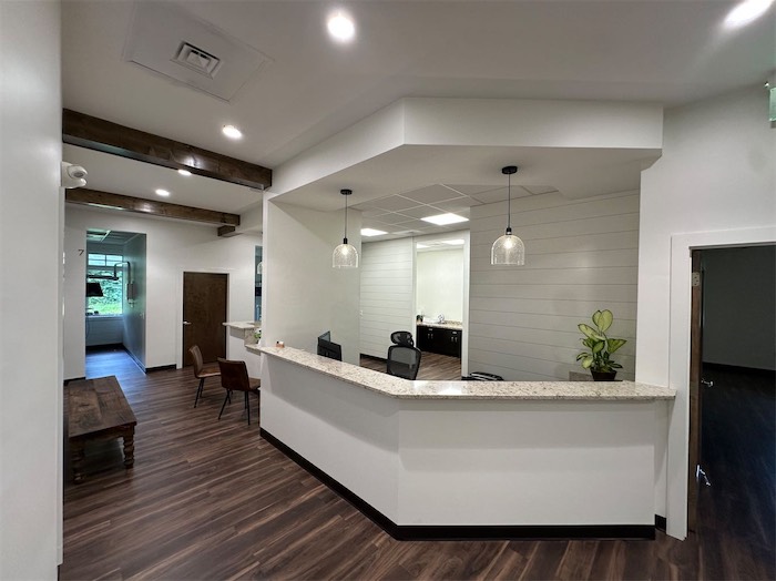 Treatment coordinator desk at Harrison Family Dentistry in Chattanooga TN